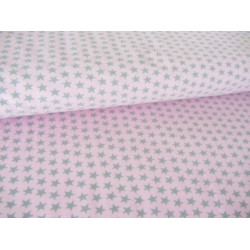 Jersey Sternchen grau auf rosa